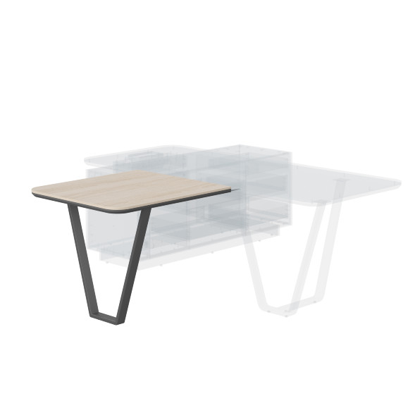 Стол приставной СФ-573409.1 Дуб светлый/Белый премиум 920х810х762 LINE