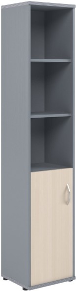 Шкаф колонка с глухой малой дверью СУ-1.1(L) Клен/Металлик 406*365*1975