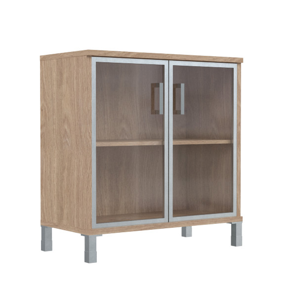 Шкаф низкий со стеклянными дверьми в AL-рамке B 410.4 900х450х920 BORN