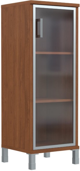 Шкаф-колонка средняя со стеклянной дверью в AL-рамке B 421.7(R) Орех Гарда 475х450х1286